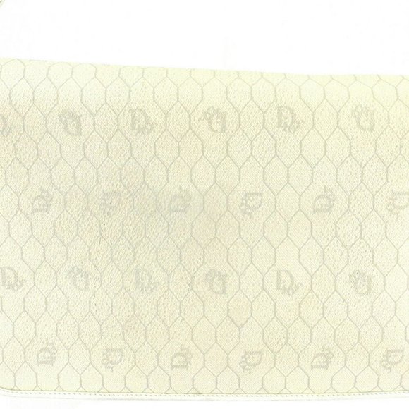 DIOR shoulder bag Honeycomb white gray gray PVC ~ leather Auth USED T18191 - Picture 2 of 8